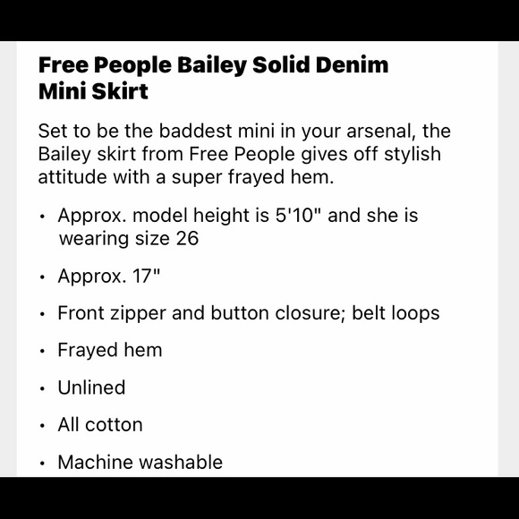 New Free People Bailey Denim Mini Skirt - Picture 10 of 13
